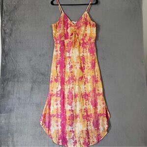Sincerely Jules Dress Sundress Smocked Midi Adj Spaghetti Straps Womens Large